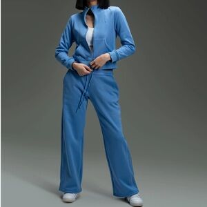 Kamo Fitness Womens Blue Jogging Track Suit  Fleece Wide Leg Small ( 2-4) New